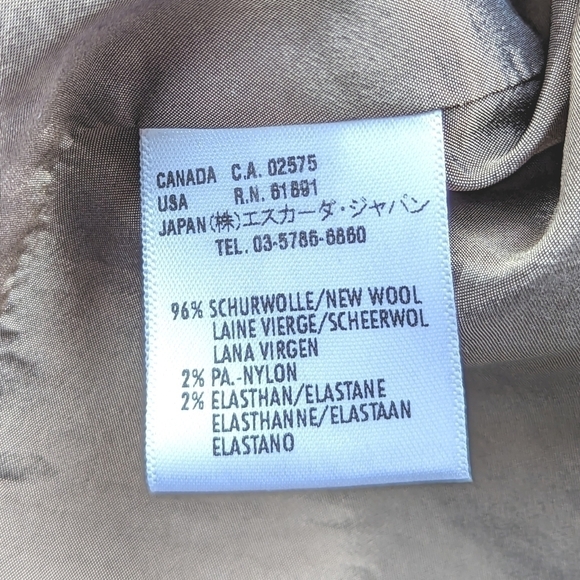 Escada Virgin Wool Tailored Pleated Blazer in Brown and Cream Size 10 / EU 44 - Picture 11 of 13